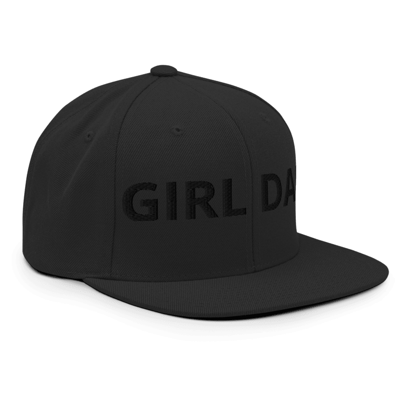 flat brim black on black Hat