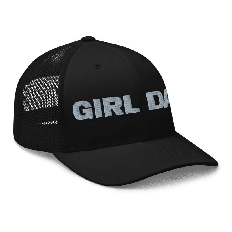 Grey on black snap back trucker