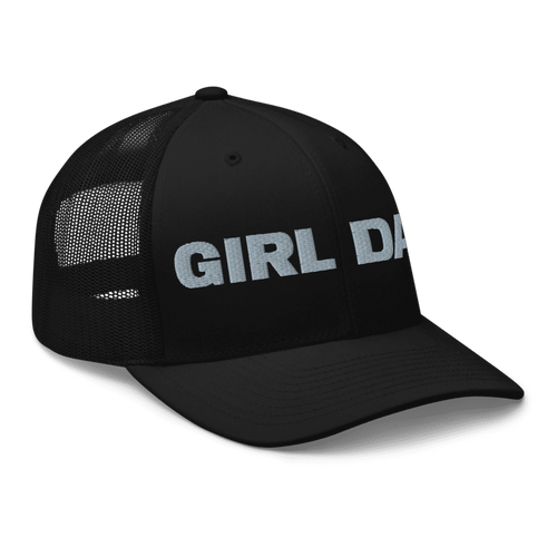 Grey on black snap back trucker
