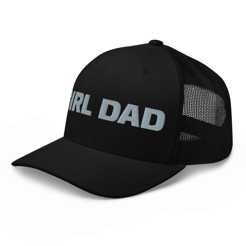 Grey on black snap back trucker